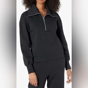 Black sweatshirt with half-zip closure, The Drop, size S.